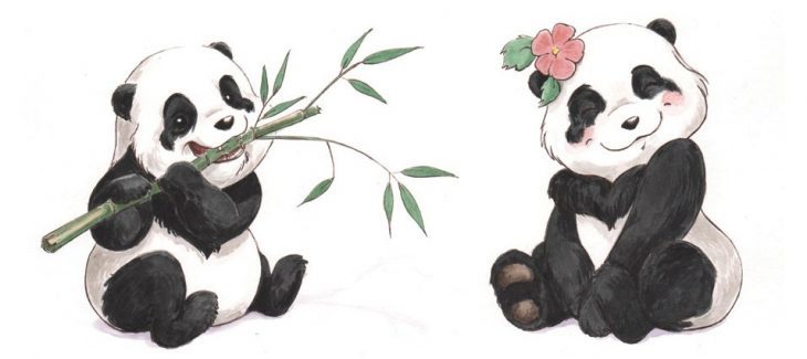 素描熊猫的图画50张可爱的小白熊