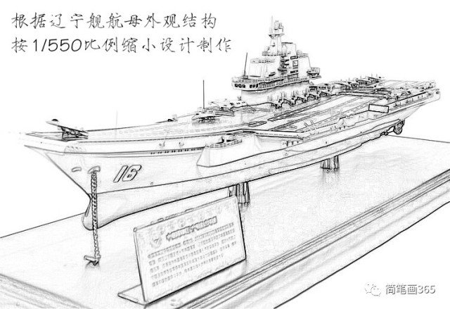 简笔画 航母--我国第二艘航空母舰下水