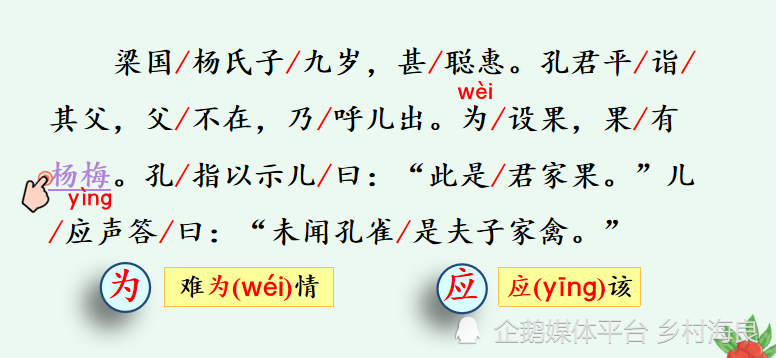 小学五年级语文21课杨氏之子课堂笔记练习题及阅读题