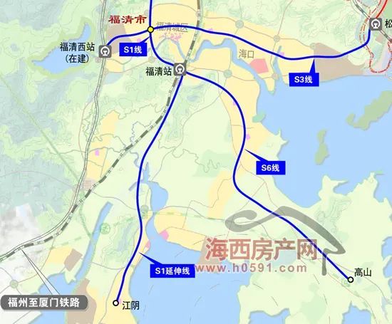 福州公布s1s6市域线高清线路图覆盖永泰葛岭闽清连江福清