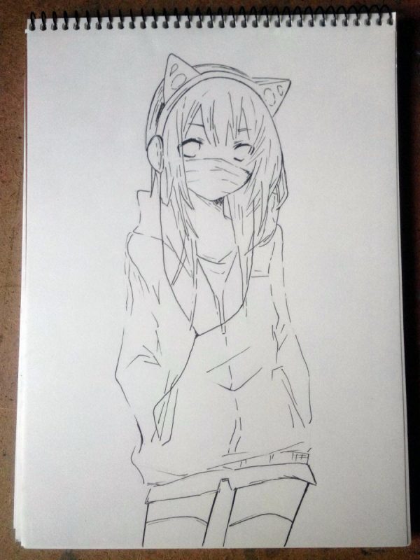 素描动漫风格的女孩图纸(27张)