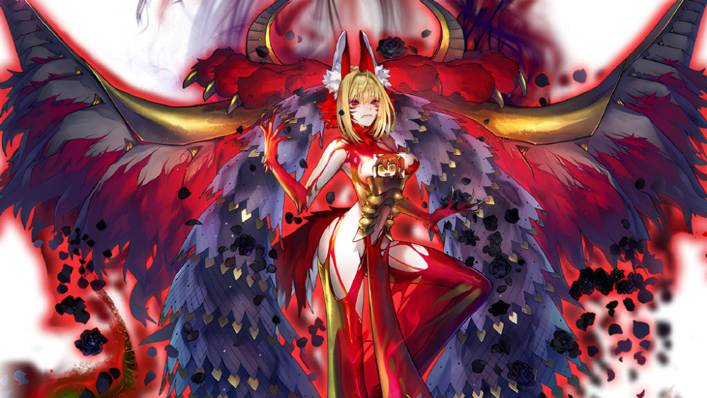 fgo街机完全体兽阶尼禄形象公开融合狐狸护额龙娘的三倍快乐