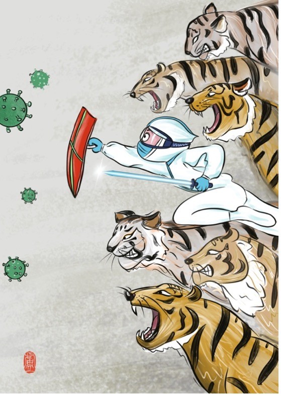 小老虎和大白这位支援核酸采样的医生用漫画生动科普采样注意点