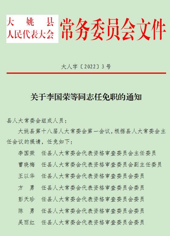 楚雄州内人事任免职通知涉及副县长多名局长等职务