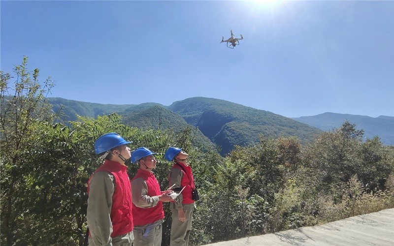 国网湖北电力利用无人机巡线防山火无死角.