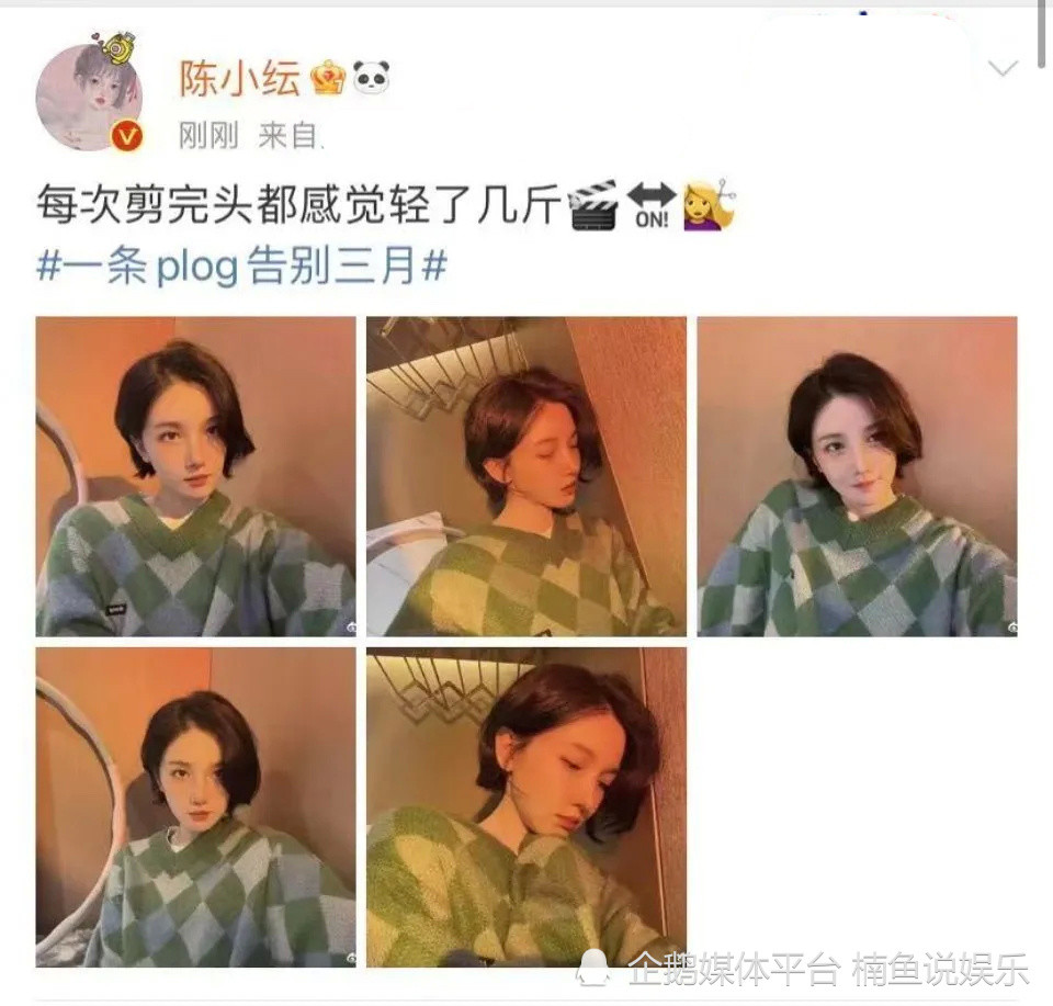 陈小纭剪短发后好漂亮微卷造型尽显优雅风范32岁状态宛如少女