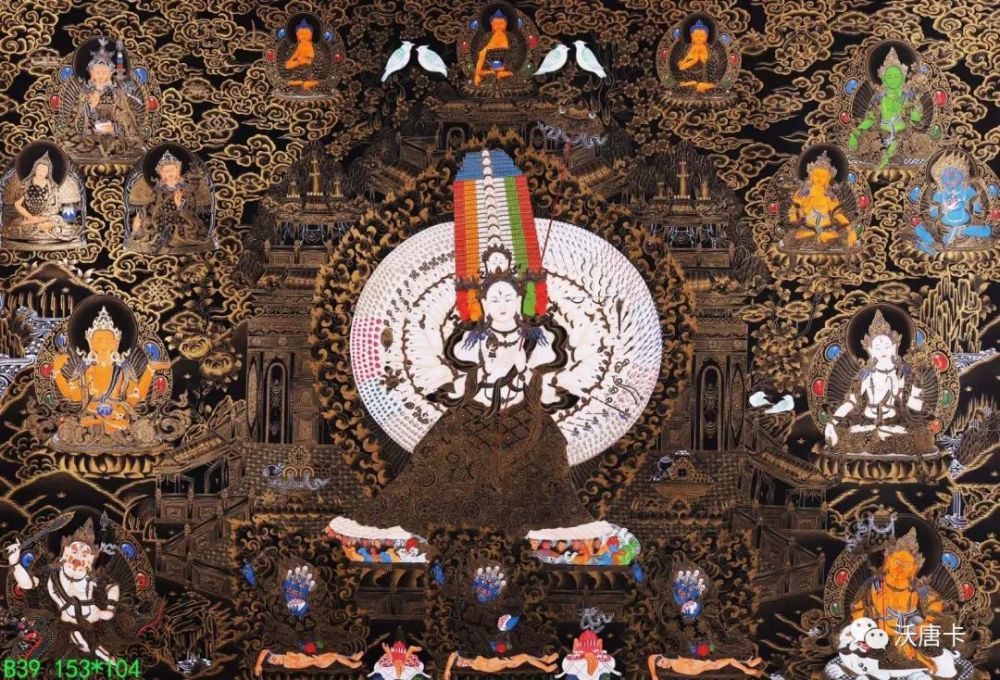 编号168683842黑金唐卡大白伞盖佛母153104cm左右