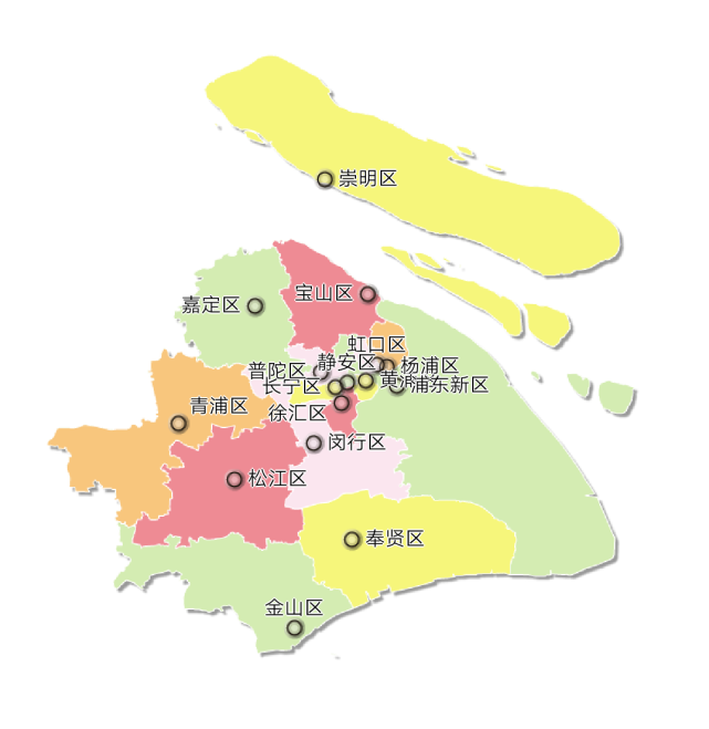 上海目前下辖16个区:黄浦区,徐汇区,长宁区,静安区,普陀区,虹口区