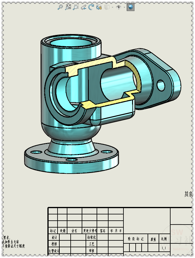 solidworks3d工程图视图的剖面图