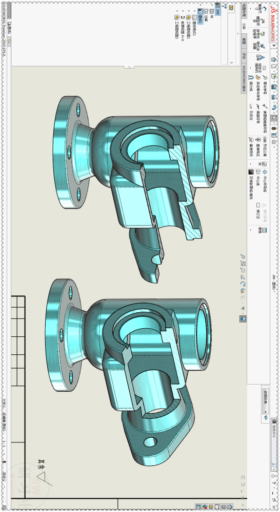 solidworks3d工程图视图的剖面图