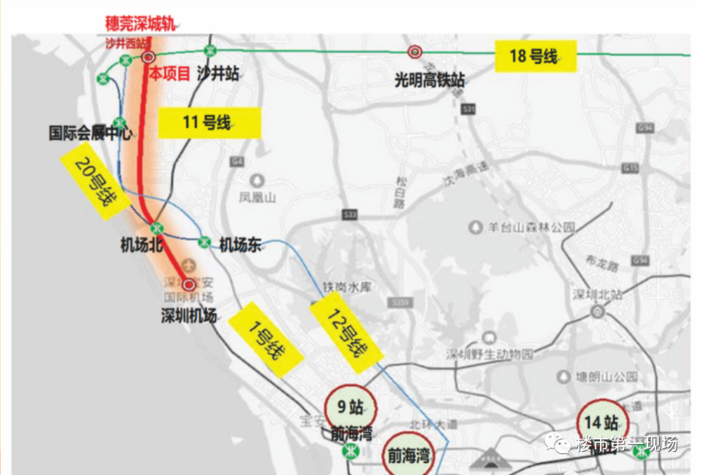 多维交通枢纽】本案距离轻轨站沙井西站约200米,距地铁11号线沙井站