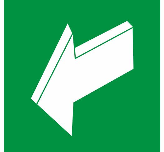 本标志置于门上,指示门的开启方向推开指示装有滑动门的紧急出口,箭头