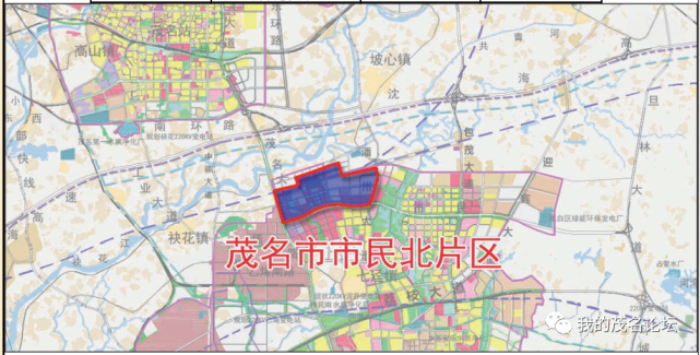 一,区域位置控制性详细规划批前公示茂名市市民北片区(高铁新城)茂名