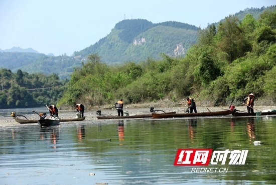 张家界茅岩河风景区清漂护碧水组图