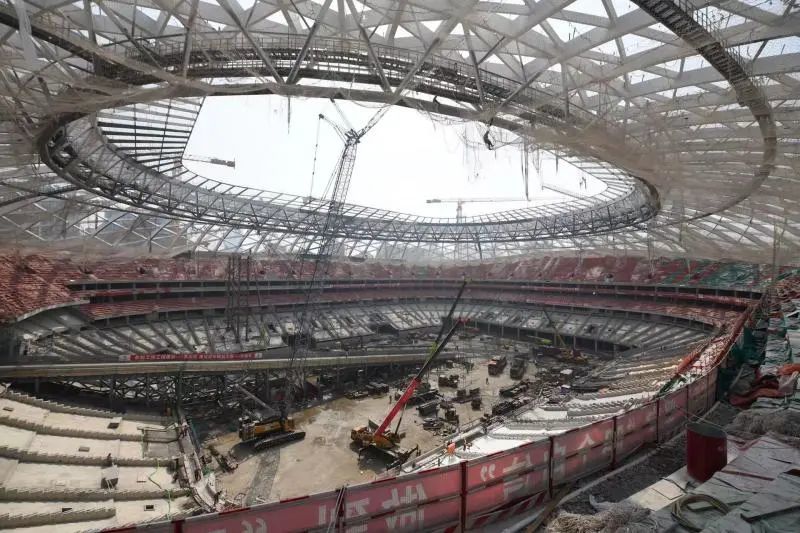 北京新工体钢结构施工完成工体碗穹顶亮相