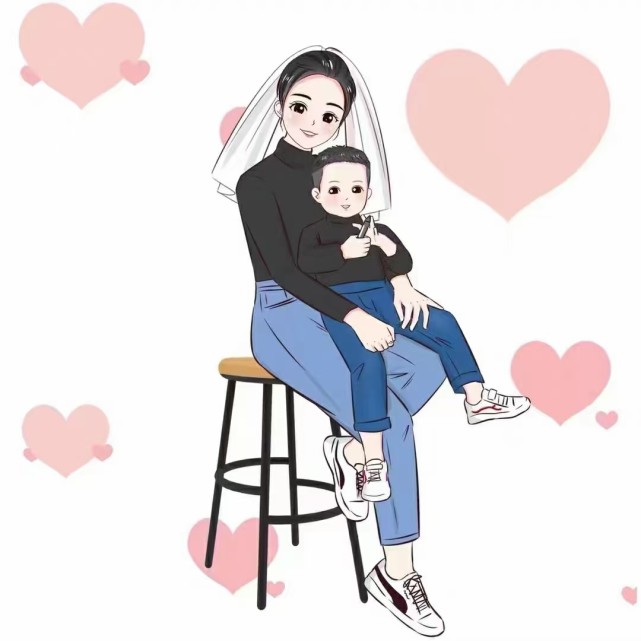 宝宝和妈妈手绘头像