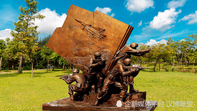 现代军人铜雕,射击雕像,雕塑定制厂家