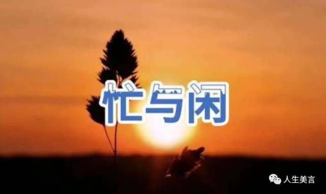 人,不可太闲(说的真好)