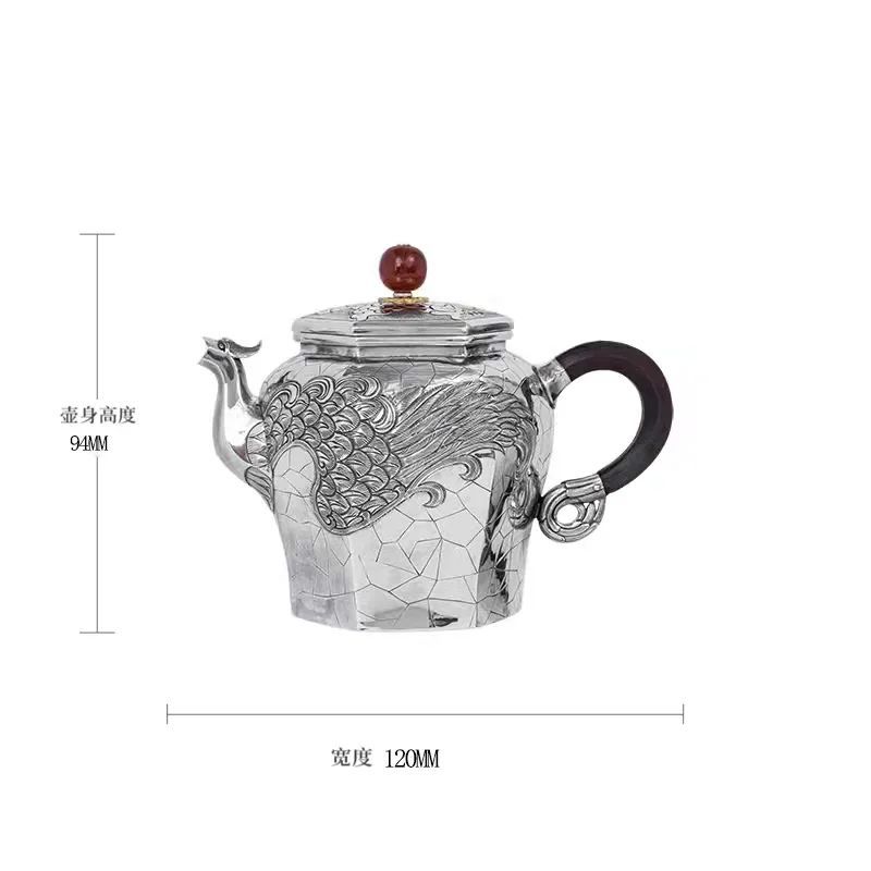众筹丨手工纯银银壶非遗大师母炳林监制錾刻工艺龙飞凤翔