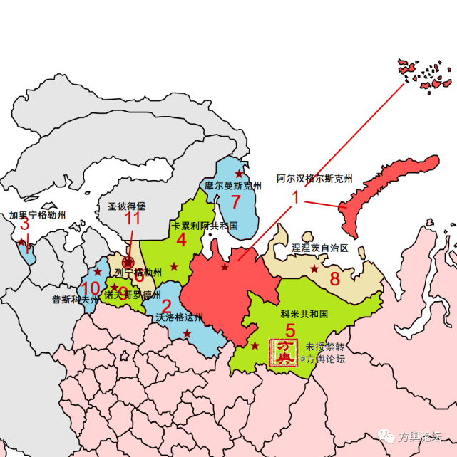 走向欧洲,3段海岸线的俄西北联邦区