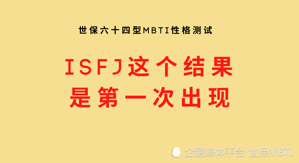 世保64型mbti性格测试isfj这个结果是第一次出现