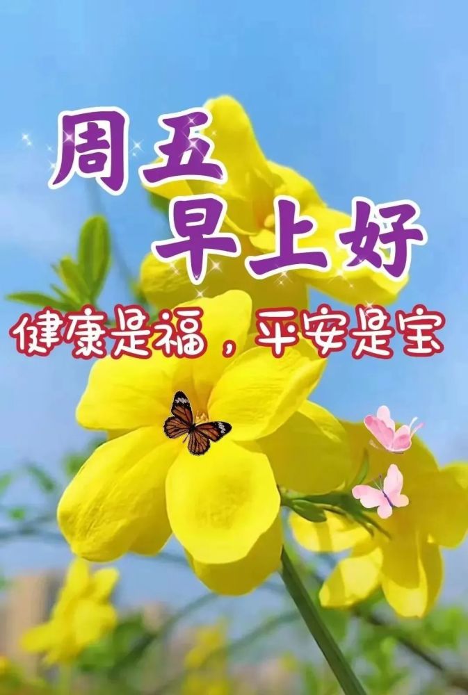 星期五清晨早上好祝福问候动态表情图片周五最美早安祝福语动态唯美