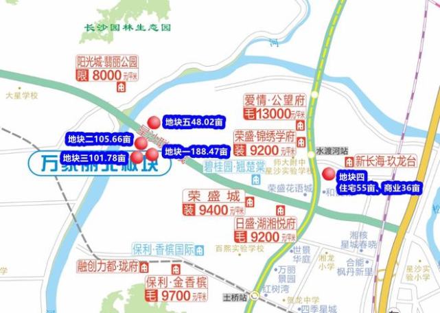 湘龙片区毗邻开福区,芙蓉区,坐拥捞刀河,随着松雅湖生态新城和松雅湖