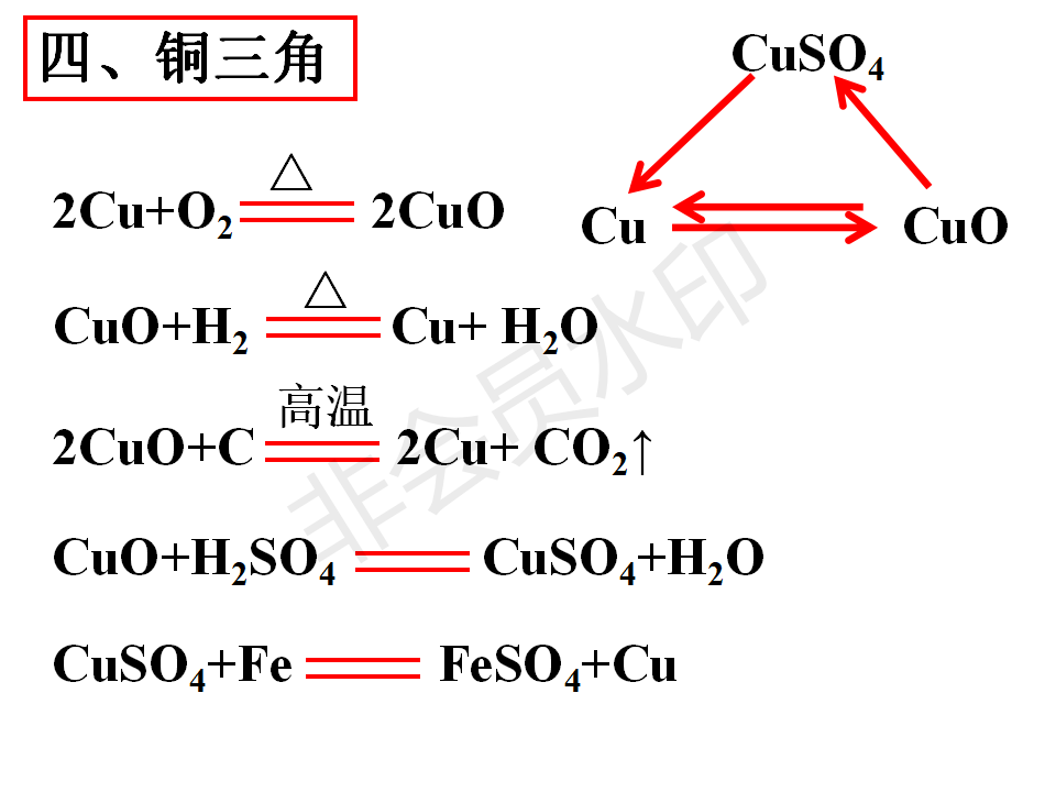 初三化学中常见的三角转换氧三角碳三角盐三角