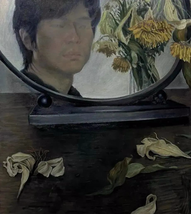 苗晶文 《自画像》布面油画  45x60cm指导教师: 喻红王昕 作品邱俊杰