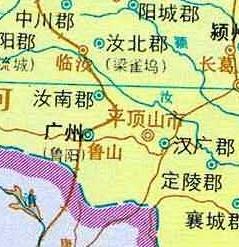 的地图南北朝时期,北齐时的地图隋朝时期,分别属于襄城郡和颍川郡管辖