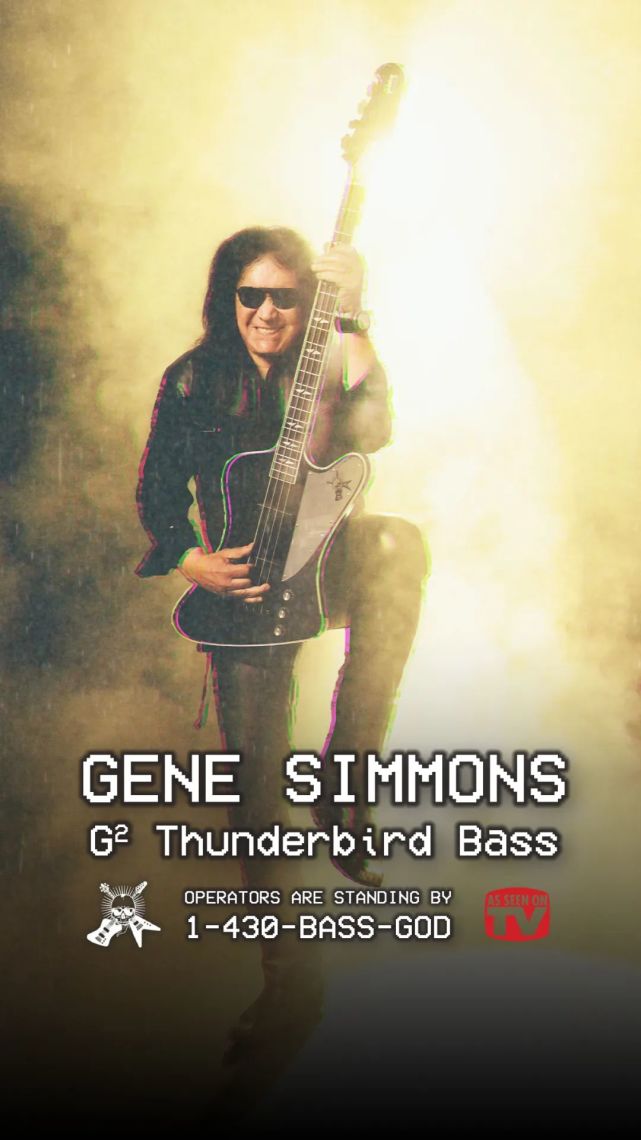 kiss乐队贝斯手gene simmons签名款gibson雷鸟贝斯登场!