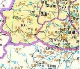 西晋时期的地图1西晋时期,常山郡,中山国,高阳郡归冀州,代郡,范阳国归