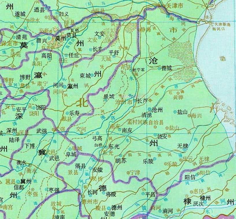 通过地图了解河北省沧州市从古到今的历史变迁