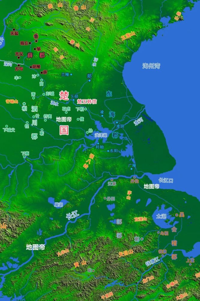 向齐王韩信提出了条件,齐王改封楚王,封地从四个郡增至五个郡:薛郡