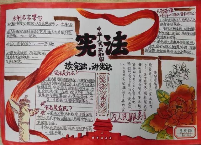 展示—世贸实验学校道德与法治组开展"学宪法,懂宪法"手抄报活动