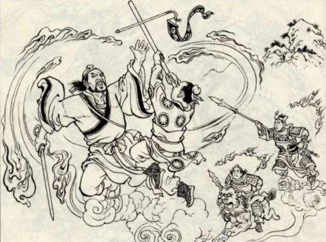 第二场对战,姜子牙企图用打神鞭打法戒,结果打神鞭却被法戒轻松收走