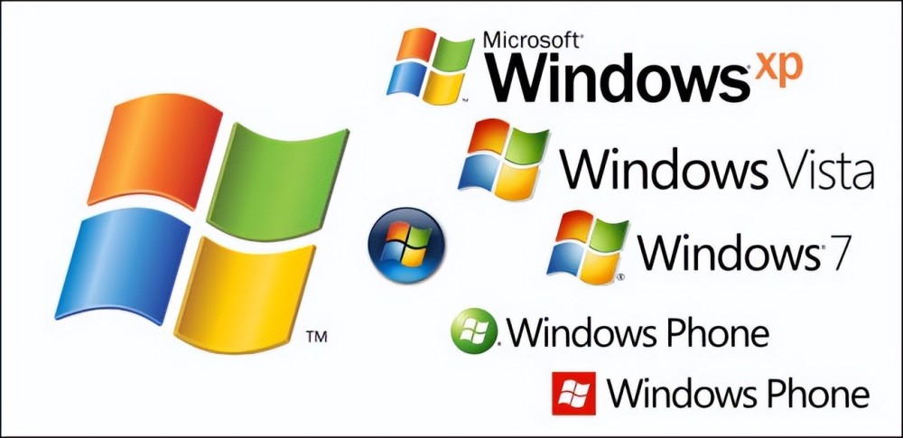用于 windows xp,vista,7 和 phone 7 的徽标形状的变体.