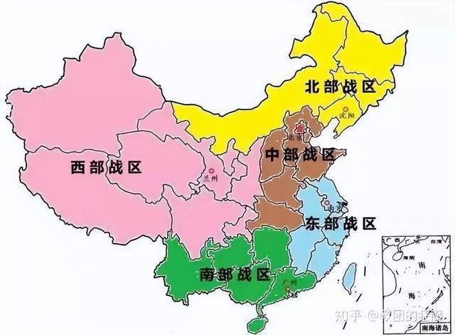 中国人民解放军的五大战区分别是东部战区,南部战区,西部战区,北部