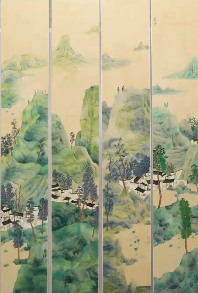 曹丽梅《绿水青山 中国画丁子原《韶华初放 中国画席蜜《美丽