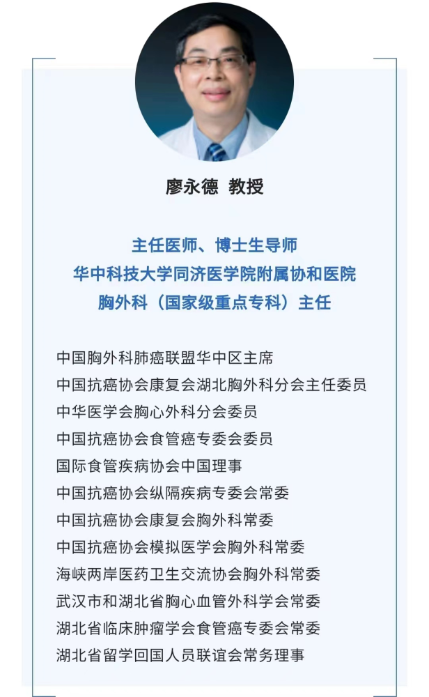 院附属协和医院胸外科(国家级重点专科)主任廖永德教授进行深入解读