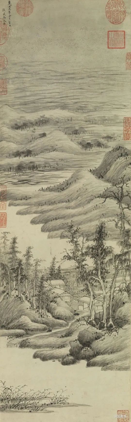 春雨如丝,绣出花枝红袅"春雨"诗词10首,国画雨景75幅