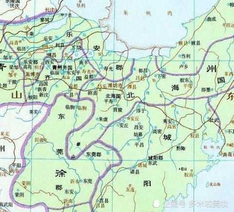 三国时期的地图西晋时期,属于清州的齐国,乐安国,北海郡,城阳郡;徐州