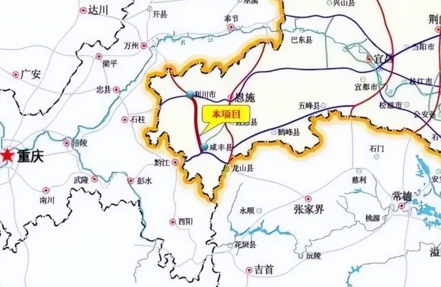 利川至咸丰高速公路全线都建设于湖北省恩施土家族苗族自治州境内,而