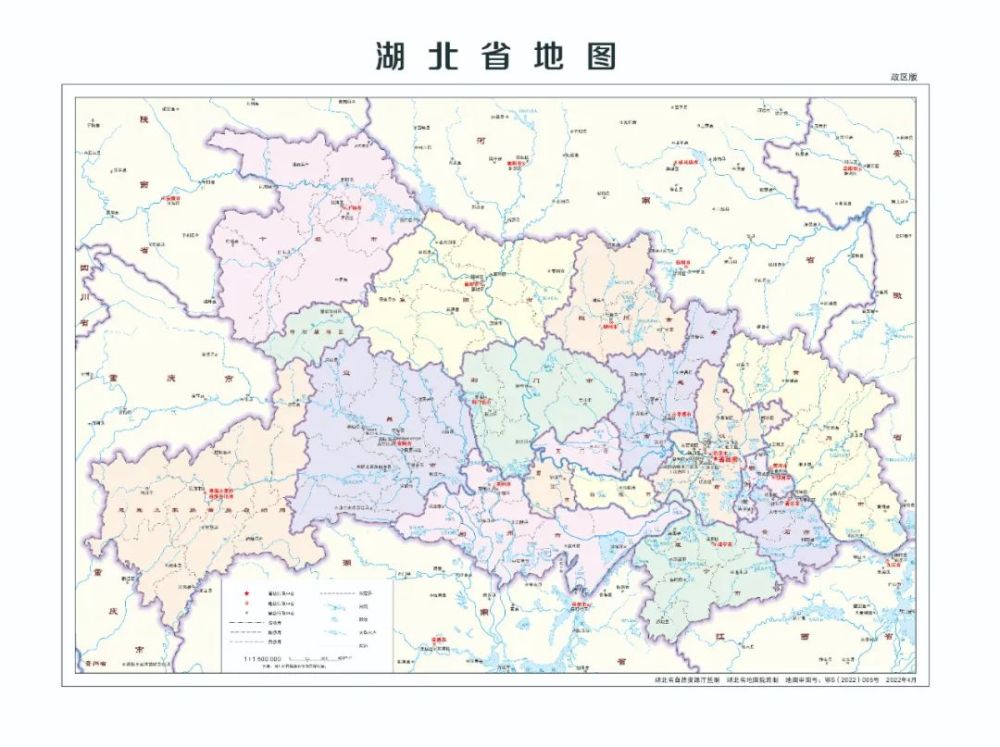 最新2022版湖北省标准地图正式发布