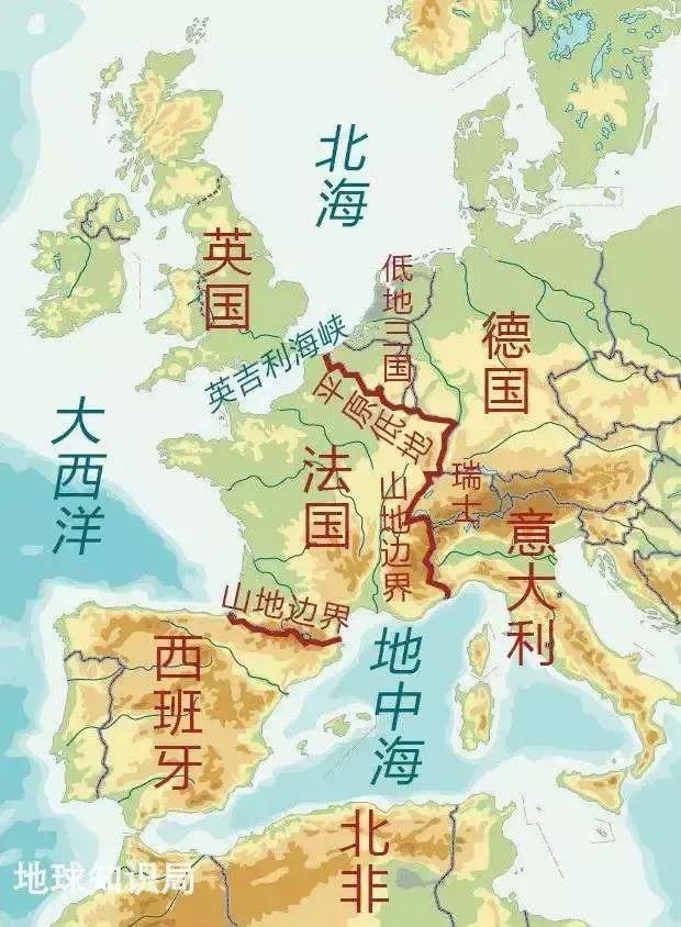 先看中西欧地图