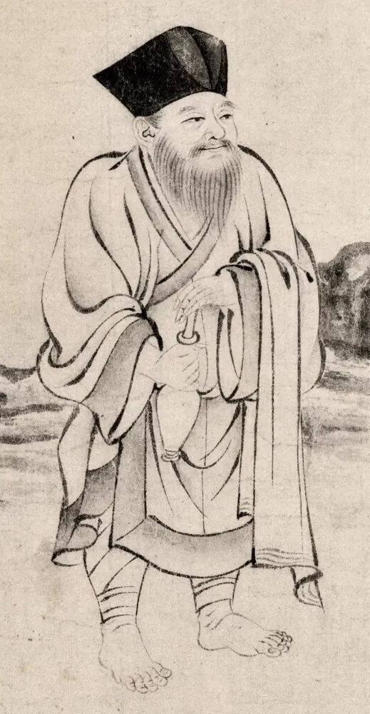 皮道生大师盘坐,轻依扶手讲经,道敬,雷次宗,昙诜围在一旁听经周续之