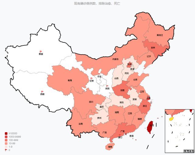 图1 全国疫情分布图(统计截止日期:5月10日;数据来源于国家和省市
