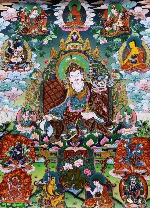 编号138-487115:彩绘唐卡-莲花生大士·莲师八相(80×58cm左右)