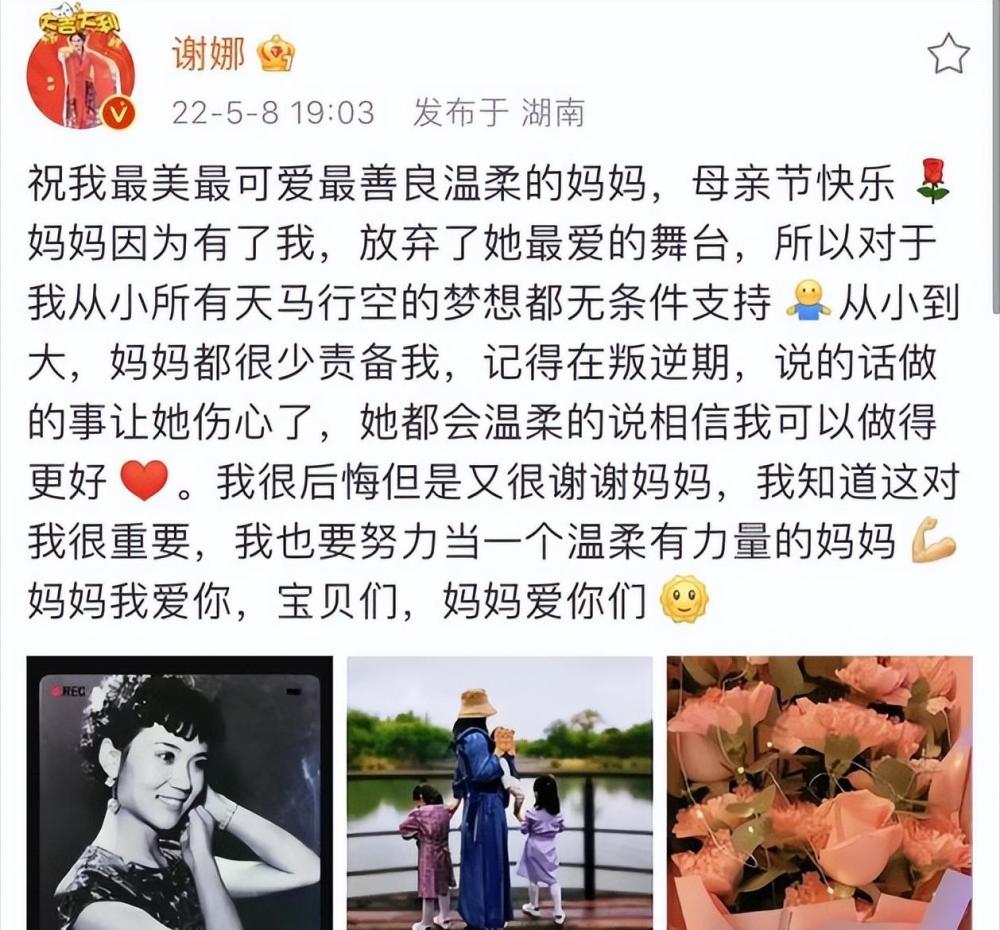 谢娜母女合照引关注咘芽胖嘟嘟惹人爱双胞胎充当妈妈护法