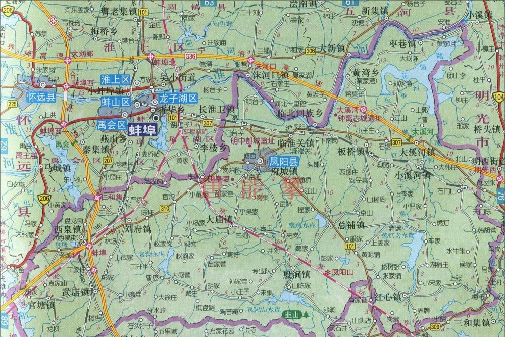凤阳县高清地图下面是各乡镇工商业情况,按照商业进行排名,三列数字